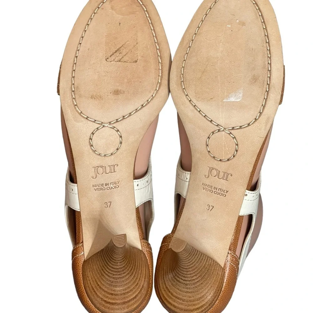 Jour leather lace up beige/tan heels‎ size 37(7)